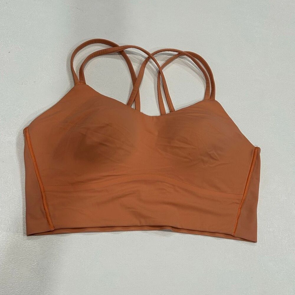 Lululemon Strappy Sports Bra Orange Medium Est Crossback Yoga